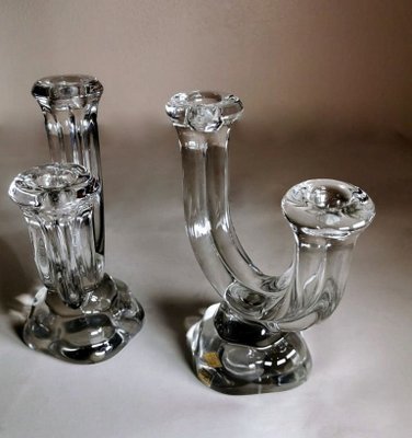 French Crystal Daum Candleholders from Cristal de Vannes, 1960s, Set of 2-QRS-888826