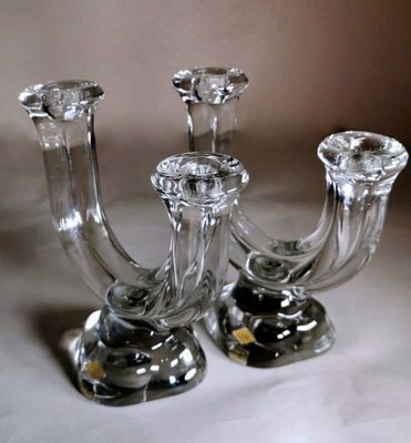 French Crystal Daum Candleholders from Cristal de Vannes, 1960s, Set of 2-QRS-888826