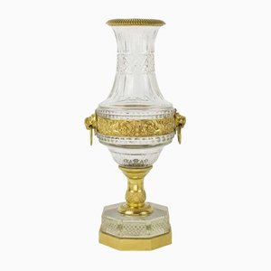 French Crystal Glass Baluster Vase with Bronze Mounting, 1870-KMT-1179660