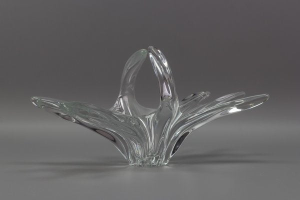 French Crystal Glass Fruit Bowl or Centerpiece from Art Vannes, 1960s-KEG-1010632