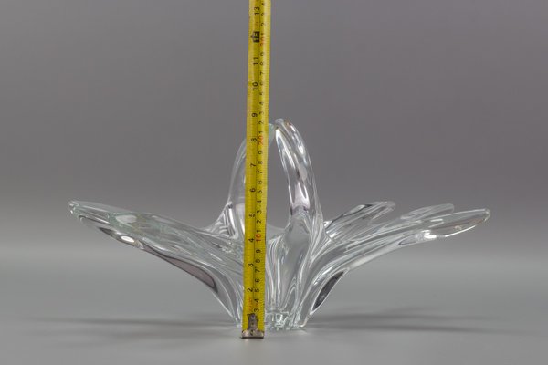 French Crystal Glass Fruit Bowl or Centerpiece from Art Vannes, 1960s-KEG-1010632