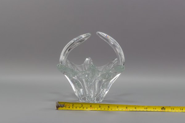 French Crystal Glass Fruit Bowl or Centerpiece from Art Vannes, 1960s-KEG-1010632