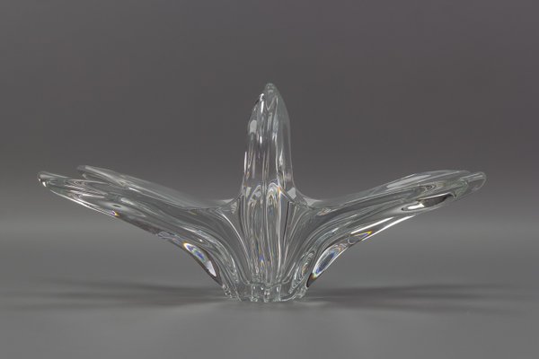 French Crystal Glass Fruit Bowl or Centerpiece from Art Vannes, 1960s-KEG-1010632