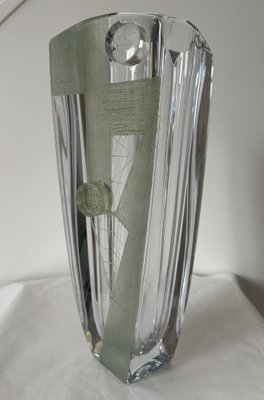 French Crystal Vase by Anatole Riecke for the Parisian Restaurant La Coupole, 1958-OL-1768243