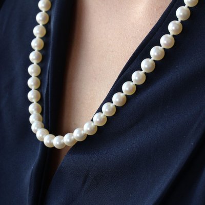 French Cultured Pearl Strand Choker Necklace, 2000s-OLU-1746684