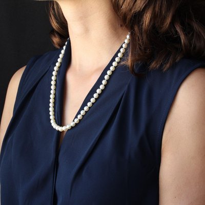 French Cultured Pearl Strand Choker Necklace, 2000s-OLU-1746684