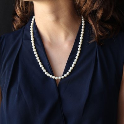 French Cultured Pearl Strand Choker Necklace, 2000s-OLU-1746684