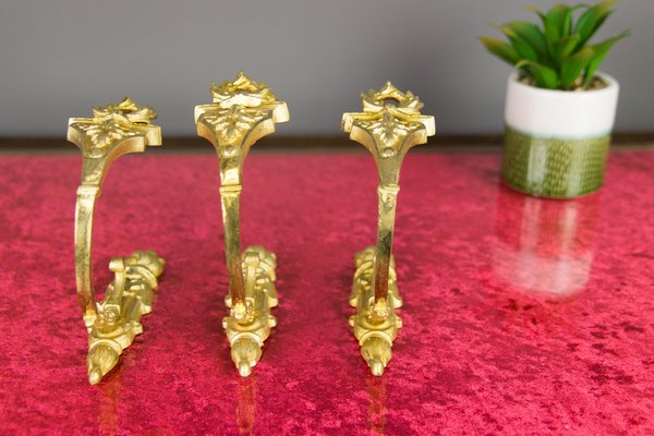 French Curtain Tiebacks in Gilt Bronze, Set of 3-KEG-1086564