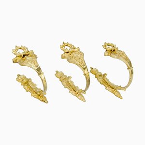 French Curtain Tiebacks in Gilt Bronze, Set of 3-KEG-1086564