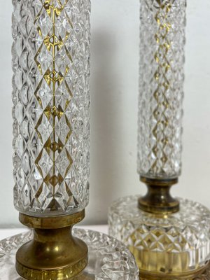 French Cut Glass or Crystal Table Lamps, 1950s, Set of 2-WZZ-1819294