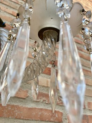 French Cut Glass Sconces with Crystals, 1922, Set of 2-NOU-860909