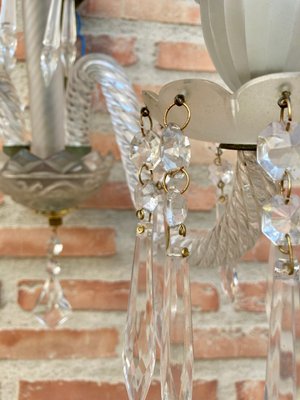 French Cut Glass Sconces with Crystals, 1922, Set of 2-NOU-860909