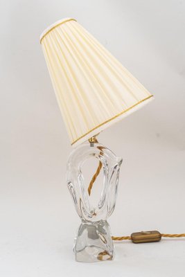 French Daum Crystal Glass Table Lamp, 1960s-SPD-1239022