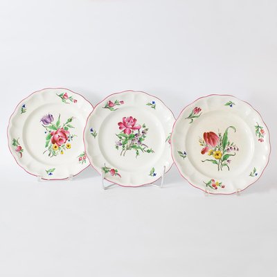 French Decorative Plates from Keller & Guerin Luneville, Set of 3-IXK-1080734