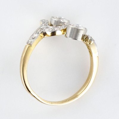 French Diamond Gold Platinum Ring-OLU-896404