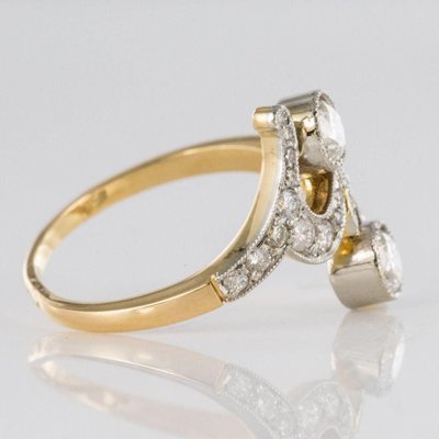 French Diamond Gold Platinum Ring-OLU-896404