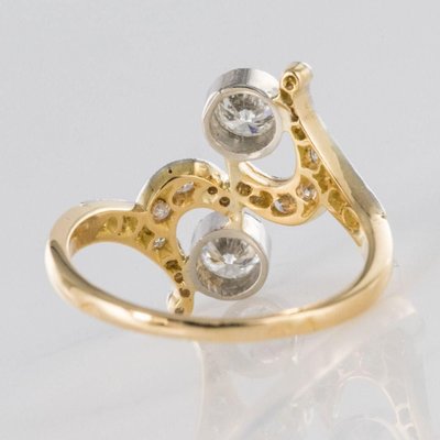 French Diamond Gold Platinum Ring-OLU-896404