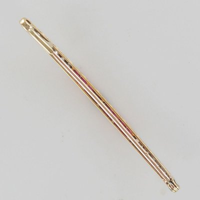 French Diamonds qne 18 Karat Yellow Gold Line Brooch, 1925-OLU-896682