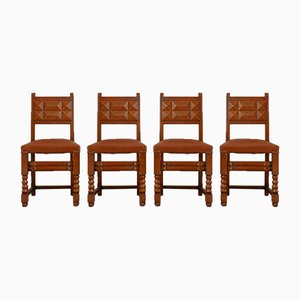 French Dining Chairs in Manner of Charles Dudouyt, Set of 4-JRP-910596