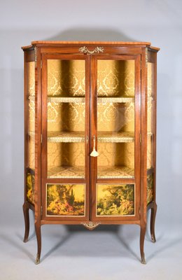 French Display Cabinet in Walnut and Sapele Mahogany, 1950s-CTD-1477143