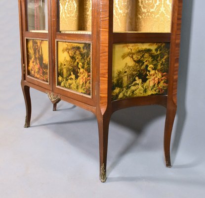 French Display Cabinet in Walnut and Sapele Mahogany, 1950s-CTD-1477143