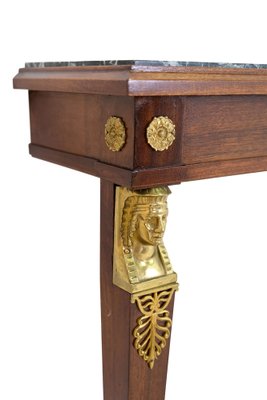 French Empire Console Table in Mahogany with Marble Top, 1850s-1860s-CXC-1749536