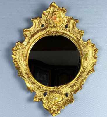 French Empire Style Mirror with Porcelain Frame, 1950s-GYX-1287064