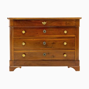 French Empire Style Walnut Commode Chest of Drawers, 1920s-RIU-1364690