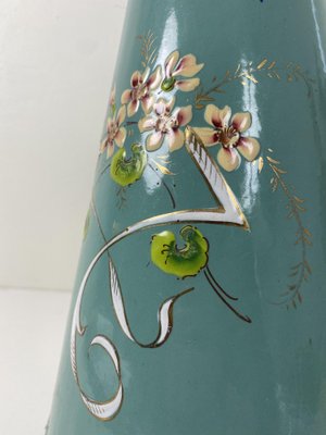 French Enamel Water Jug with Flower Decor, 1930s-WZZ-1279865