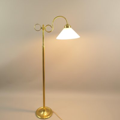 French Extendable Brass Floor Lamp, 1930s-KDB-1723374