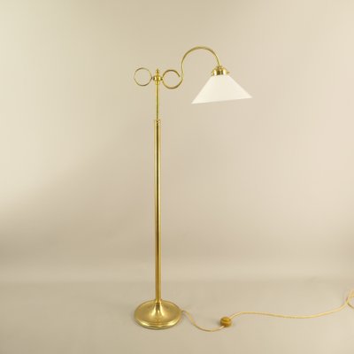 French Extendable Brass Floor Lamp, 1930s-KDB-1723374