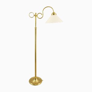 French Extendable Brass Floor Lamp, 1930s-KDB-1723374