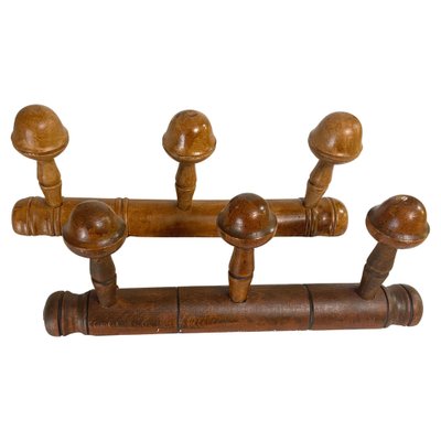 French Faux Bamboo Carved Coat & Hat Racks, France, 1920 Set of 2-UR-1754739