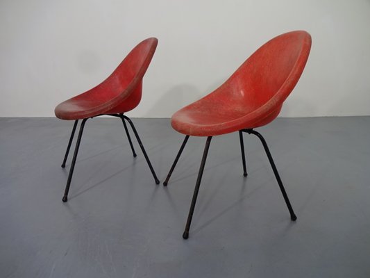 French Fiberglass Side Chairs, 1960s, Set of 2-RDW-566437