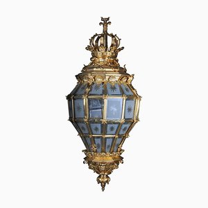 French Fire Gilt Bronze Lantern Hanging Light in Versailles Shape-FLW-1402151