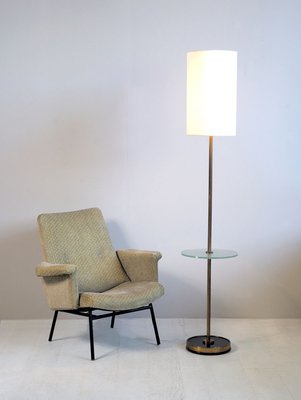 French Frosted Glass Floor Lamp, 1950s-FQ-888482