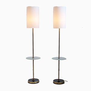 French Frosted Glass Floor Lamp, 1950s-FQ-888482