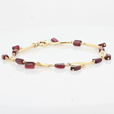 French Garnet and 18 Karat Yellow Gold Bracelet, 1900s-OLU-896781