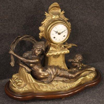 French Gilded and Bronze Clock, 1930s-RP-690522