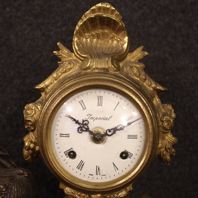 French Gilded and Bronze Clock, 1930s-RP-690522