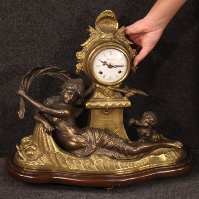 French Gilded and Bronze Clock, 1930s-RP-690522