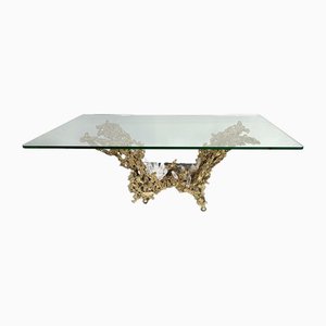 French Gilt Bronze and Quartz Stone Coffee Table by Boeltz, 1970s-FUE-1735180