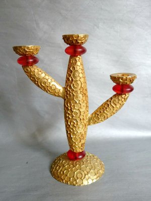 French Gilt Bronze Candleholder by Richard Lauret for Fondica, 1990s-PCJ-623748