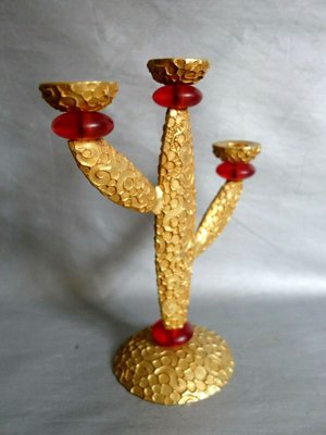 French Gilt Bronze Candleholder by Richard Lauret for Fondica, 1990s-PCJ-623748