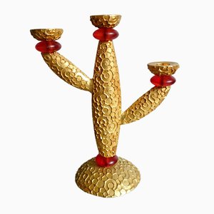 French Gilt Bronze Candleholder by Richard Lauret for Fondica, 1990s-PCJ-623748