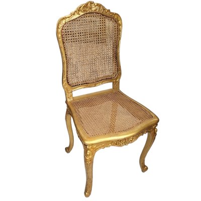 French Giltwood Chairs with Backup and Grid Seat, Set of 2-TCS-1779635