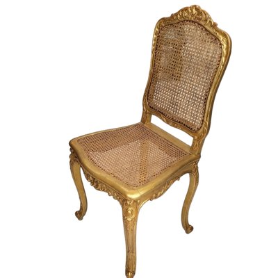 French Giltwood Chairs with Backup and Grid Seat, Set of 2-TCS-1779635