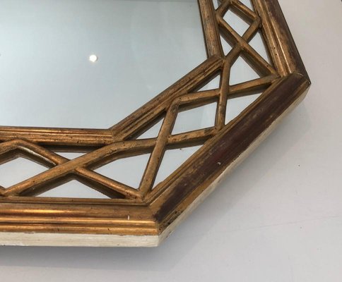 French Giltwood Octogonal Glazing Mirror, 1970s-BA-762678