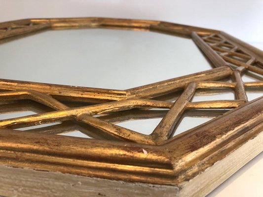 French Giltwood Octogonal Glazing Mirror, 1970s-BA-762678