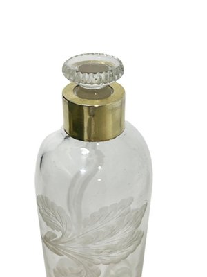 French Gold Plated and Engraved Silver Traveling Liqueur Bottle, 1890s, Set of 2-UCH-1393058